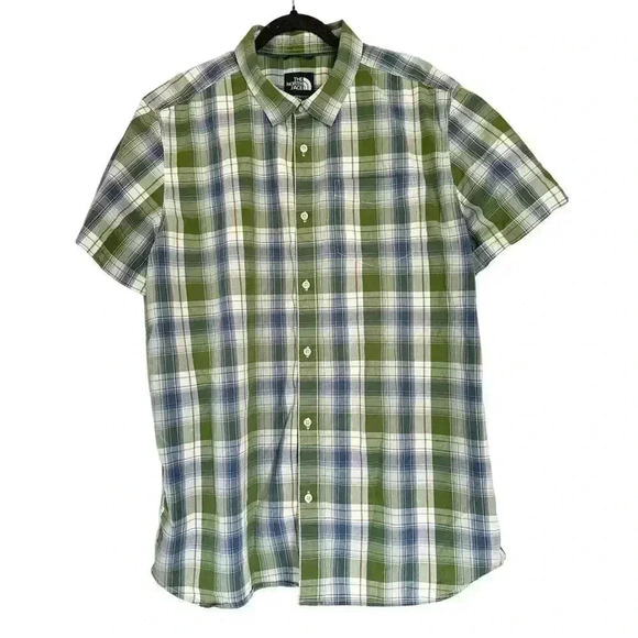 The NORTH FACE Hammets Button Shirt Hiking Green Plaid XXL - Picture 1 of 6